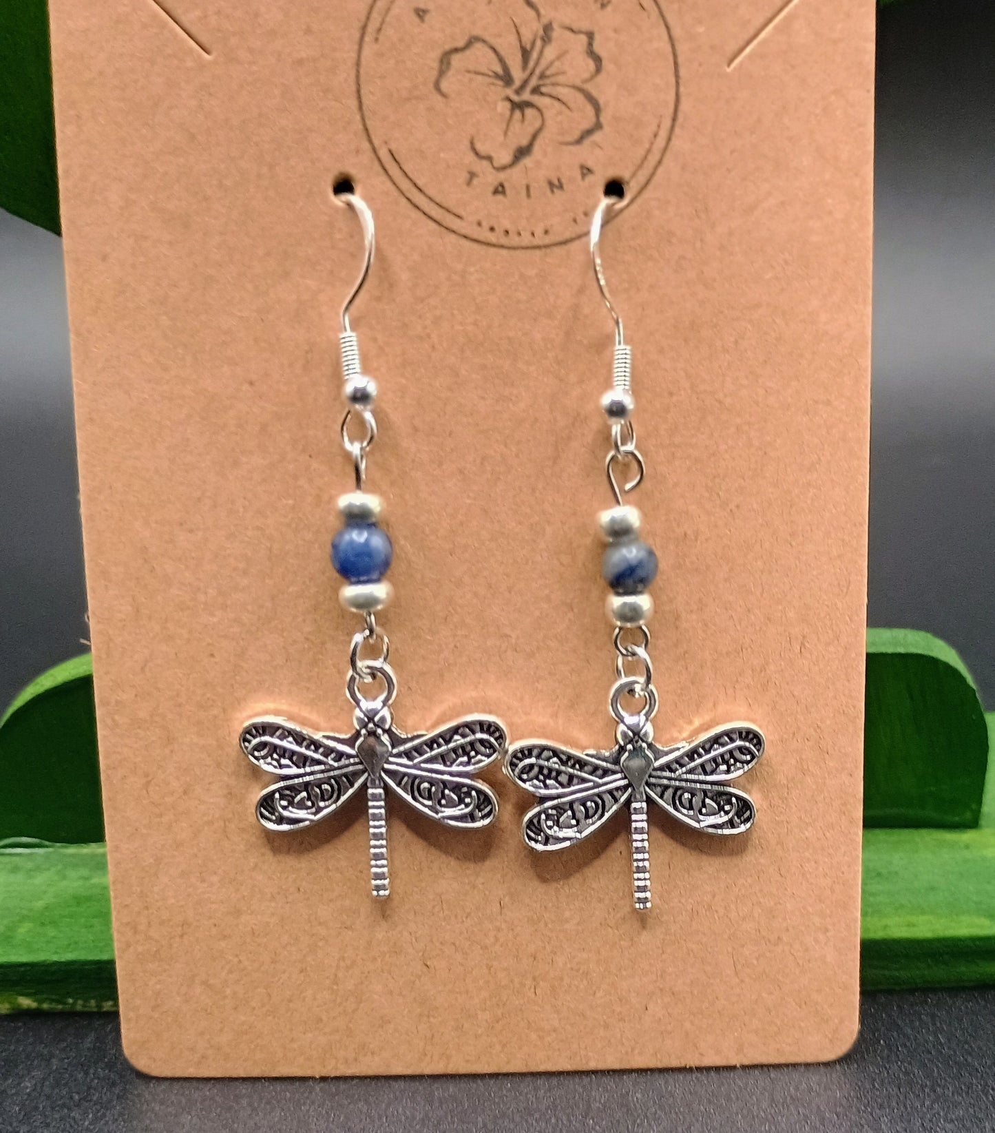 Small dangle dragonfly earrings