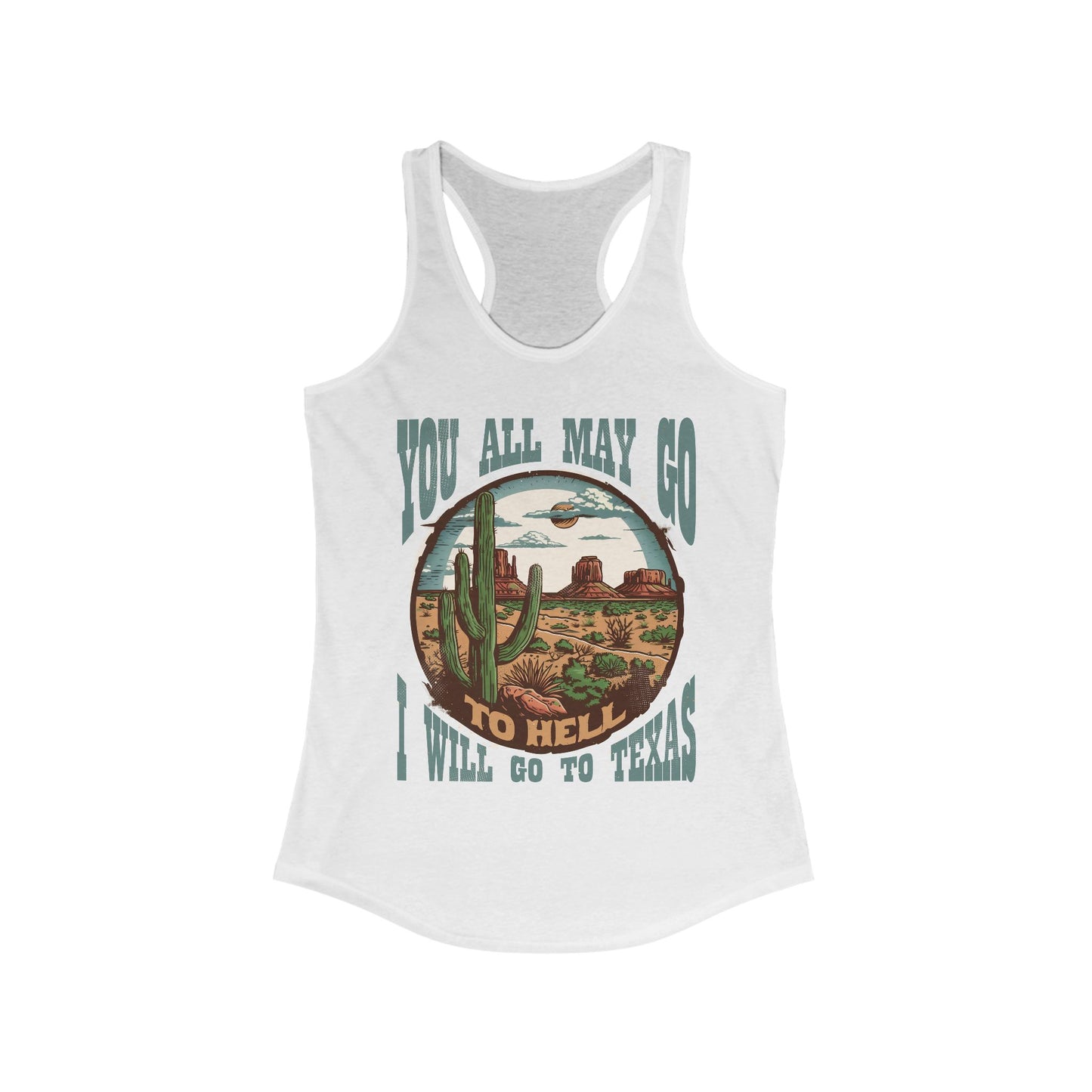 Texas Bound Graphic Tank Top, Inspirational Gift, Summer Apparel, Road Trip Style, Casual Wear, Women's Racerback Top