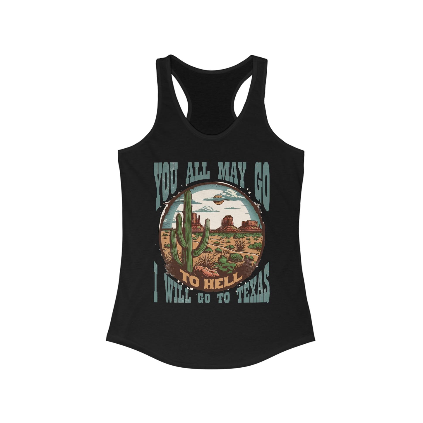 Texas Bound Graphic Tank Top, Inspirational Gift, Summer Apparel, Road Trip Style, Casual Wear, Women's Racerback Top
