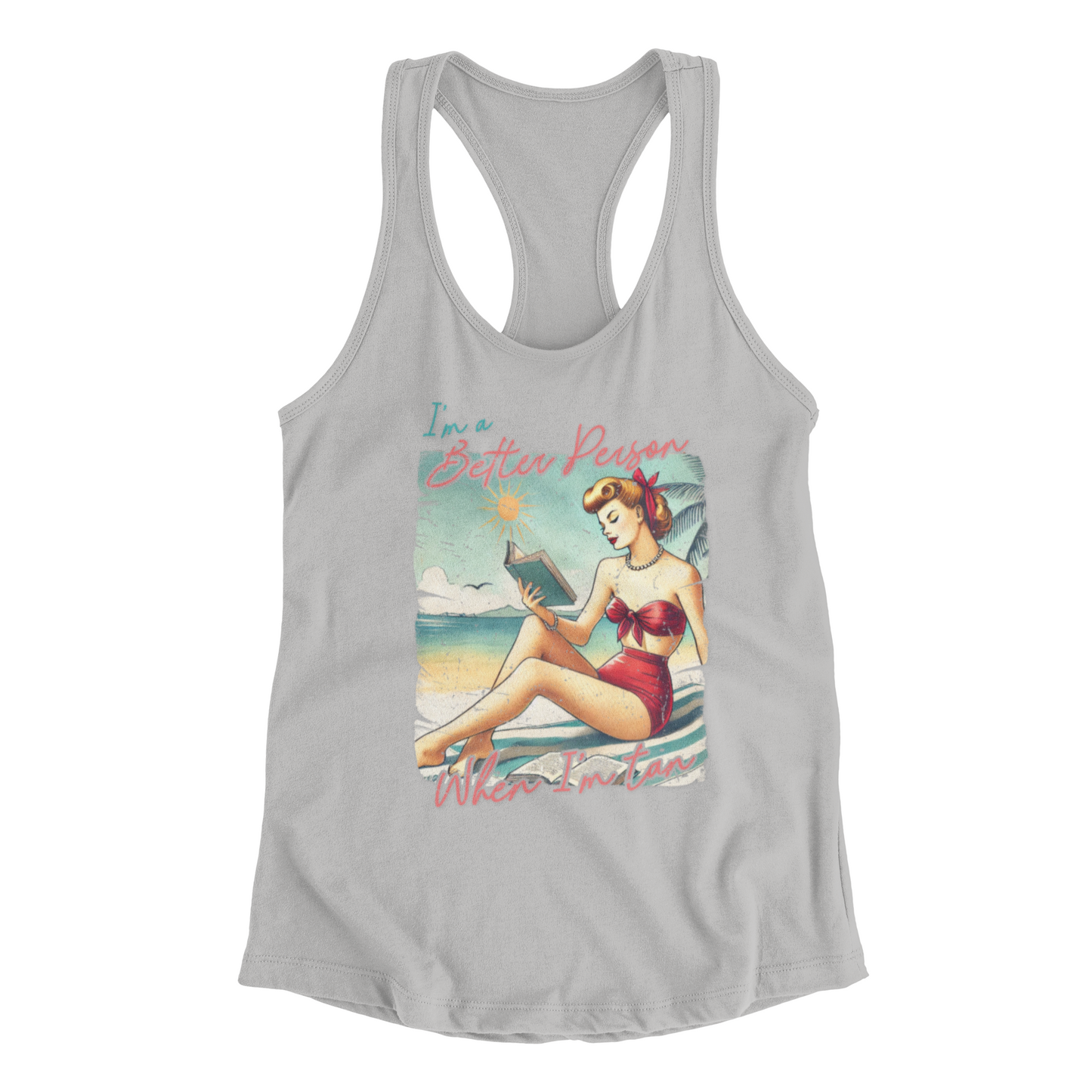 Vintage Beach Theme Racerback Tank Top