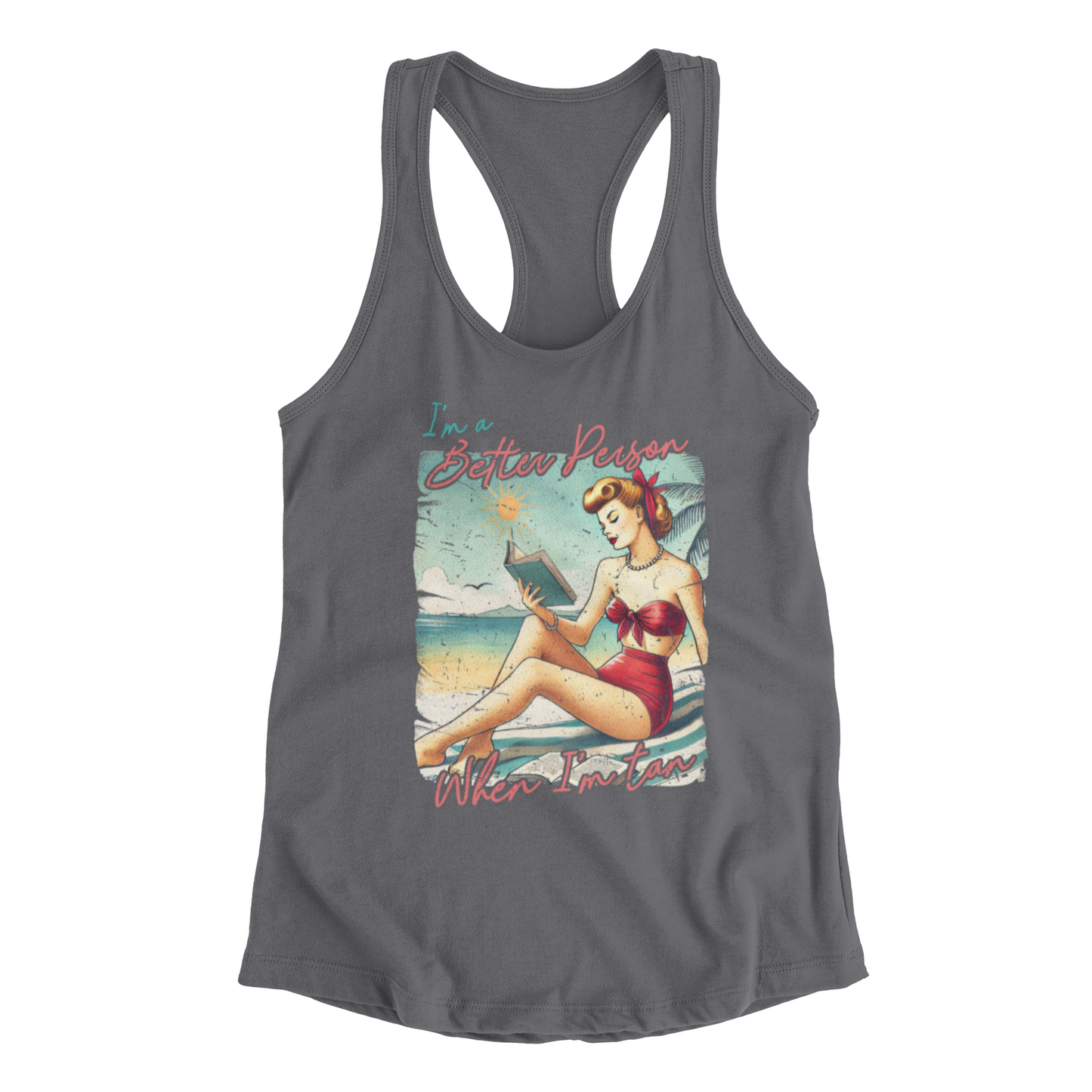 Vintage Beach Theme Racerback Tank Top