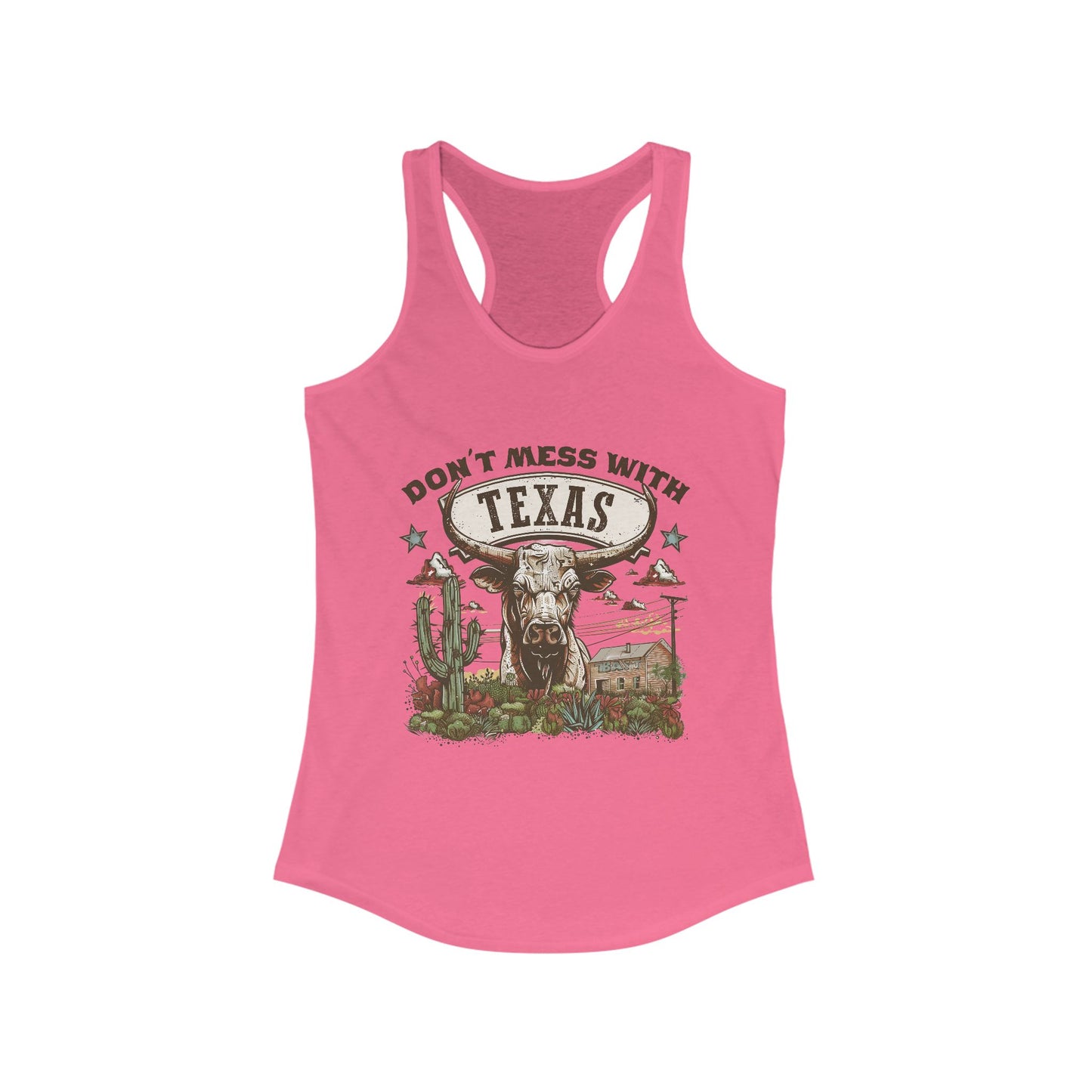 Don't Mess With Texas Racerback Tank, Texas Pride Top, Western Apparel, Summer Casual Wear, Gift for Texan Women, Country Music Festivals
