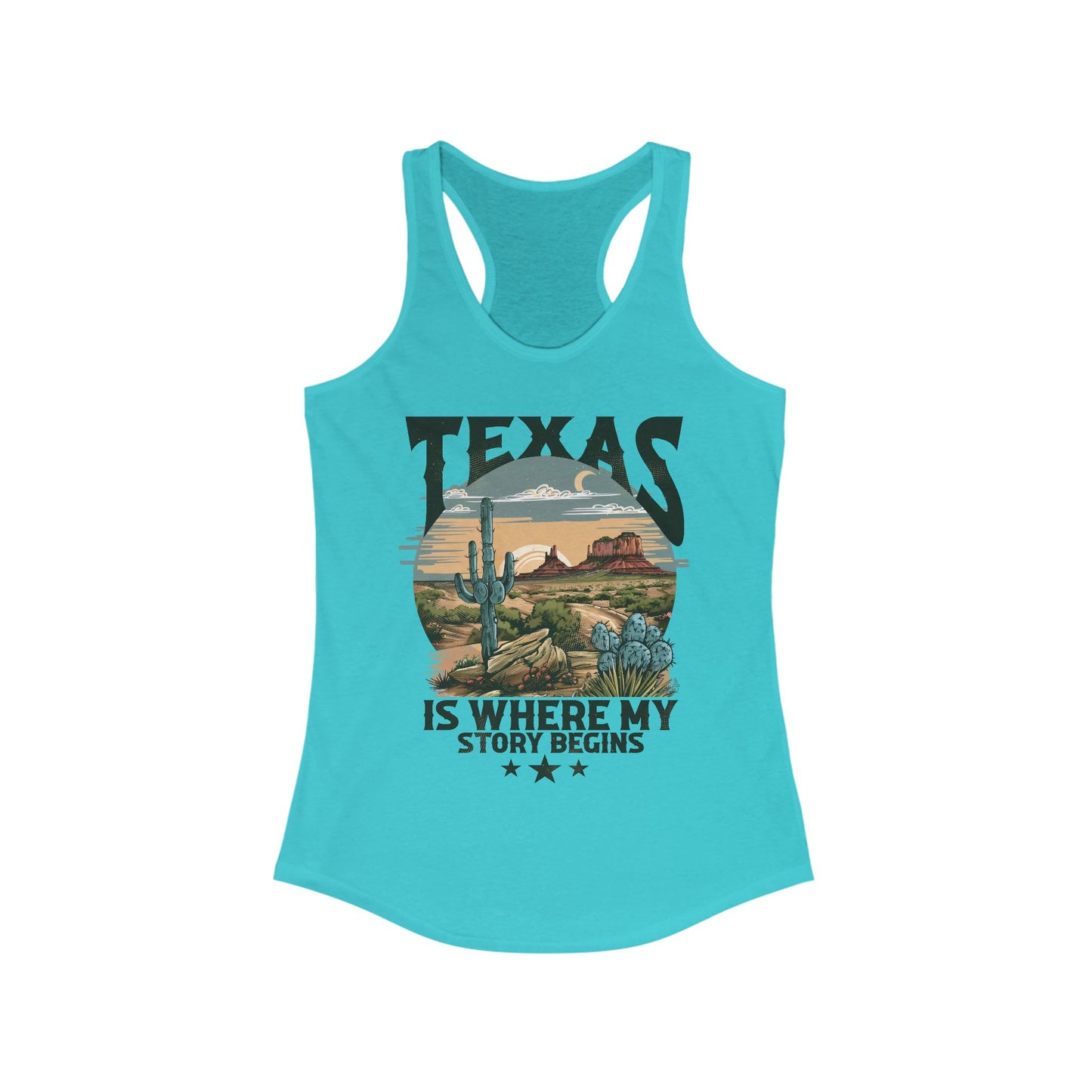 Texas is where my story begins Racerback Tank