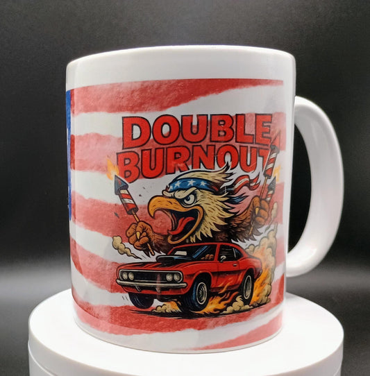 Double Burnout Patriotic Mug 11oz - American Flag Coffee Gift - American Taina Crafts