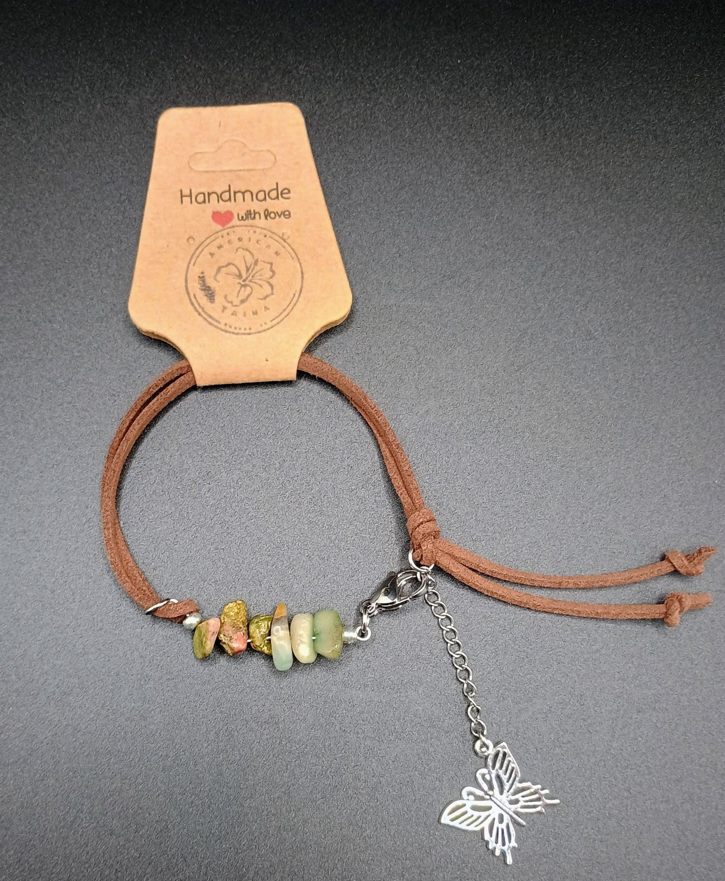 Leather & Stones Bracelet