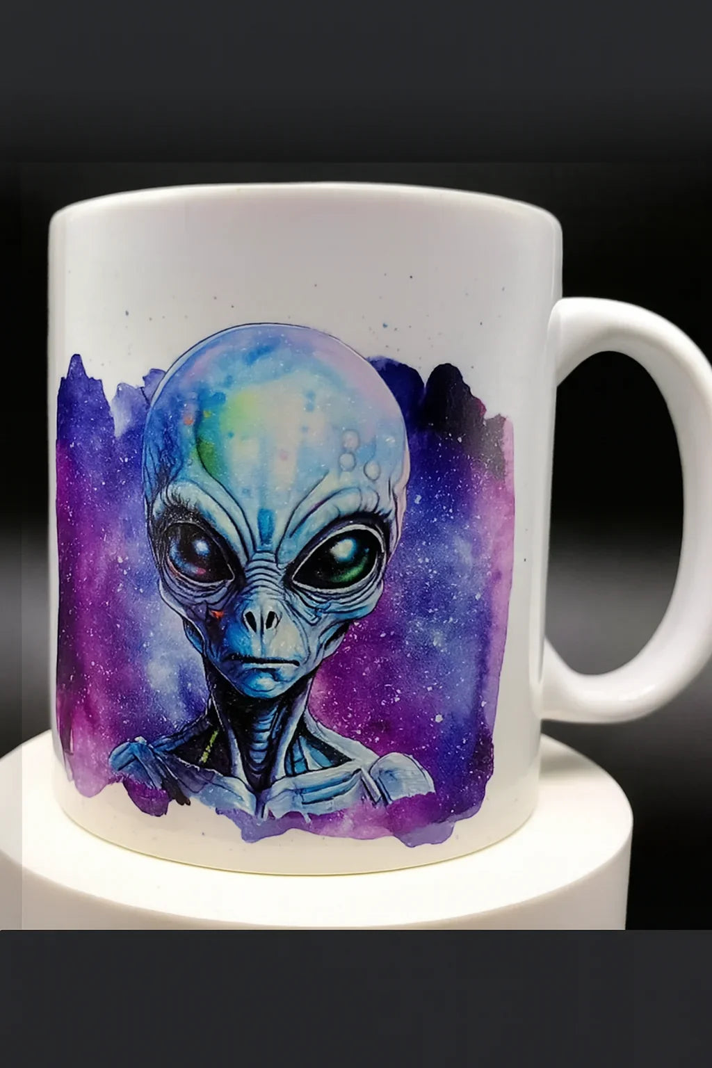 Alien Coffee Mug 11oz - Cosmic Sci-Fi Gift Visitor from Vortex - American Taina Crafts