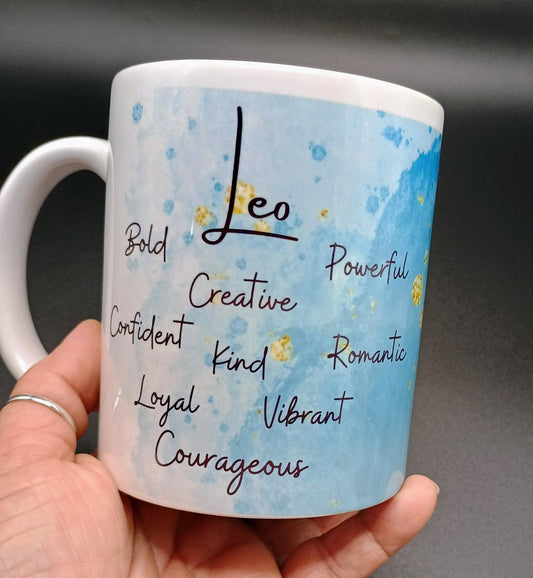 Leo Zodiac Coffee Mug 11oz - Astrology Sign Gift - American Taina Crafts