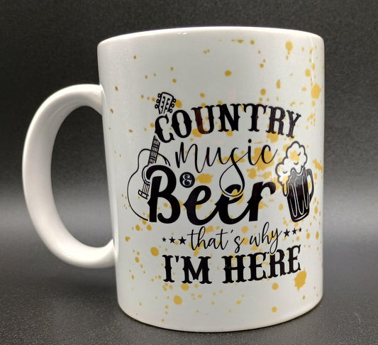 Country Music Beer Coffee Mug 11oz - Father's Day Gift - American Taina Crafts