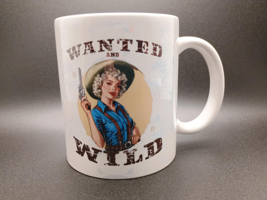 Vintage Cowgirl Coffee Mug 11oz - One of a Kind Western Gift - American Taina Crafts