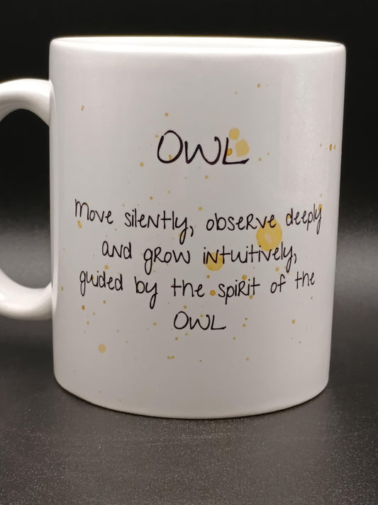 Watercolor Owl Coffee Mug 11oz - Unique Wildlife Art Mug - American Taina Crafts