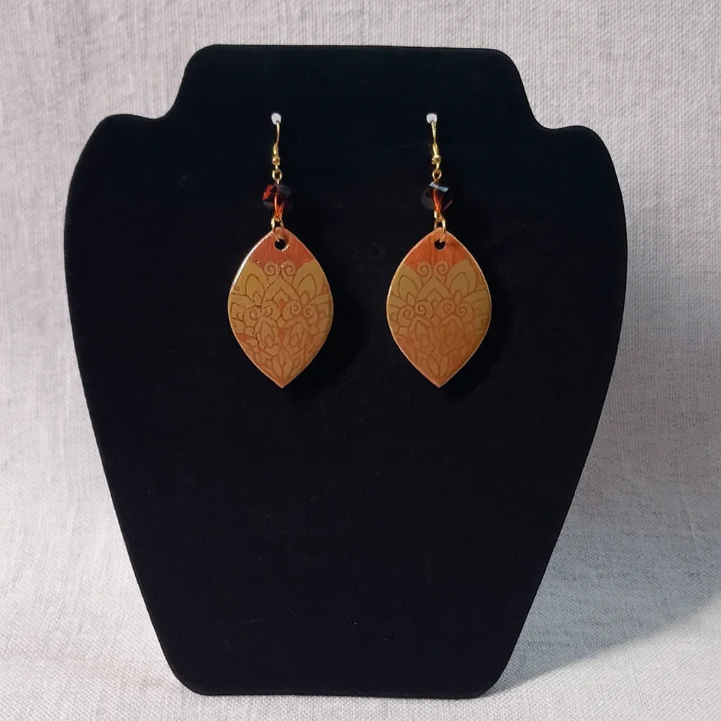 Mandala Muse Earrings - Handmade Boho Teardrop Earrings with Sacred Geometry - American Taina Crafts