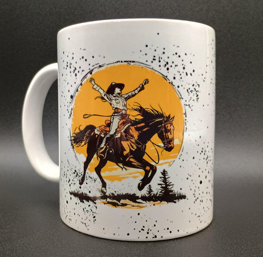 Vintage Style Cowgirl Coffee Mug