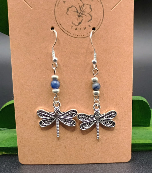 Small dangle dragonfly earrings