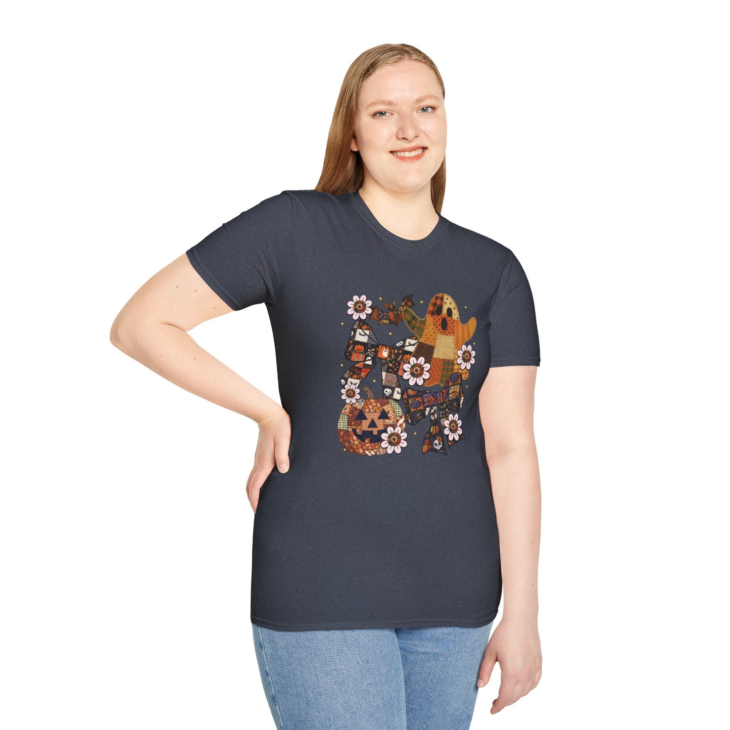 Fall Halloween Patchwork Tee Unisex T-Shirt