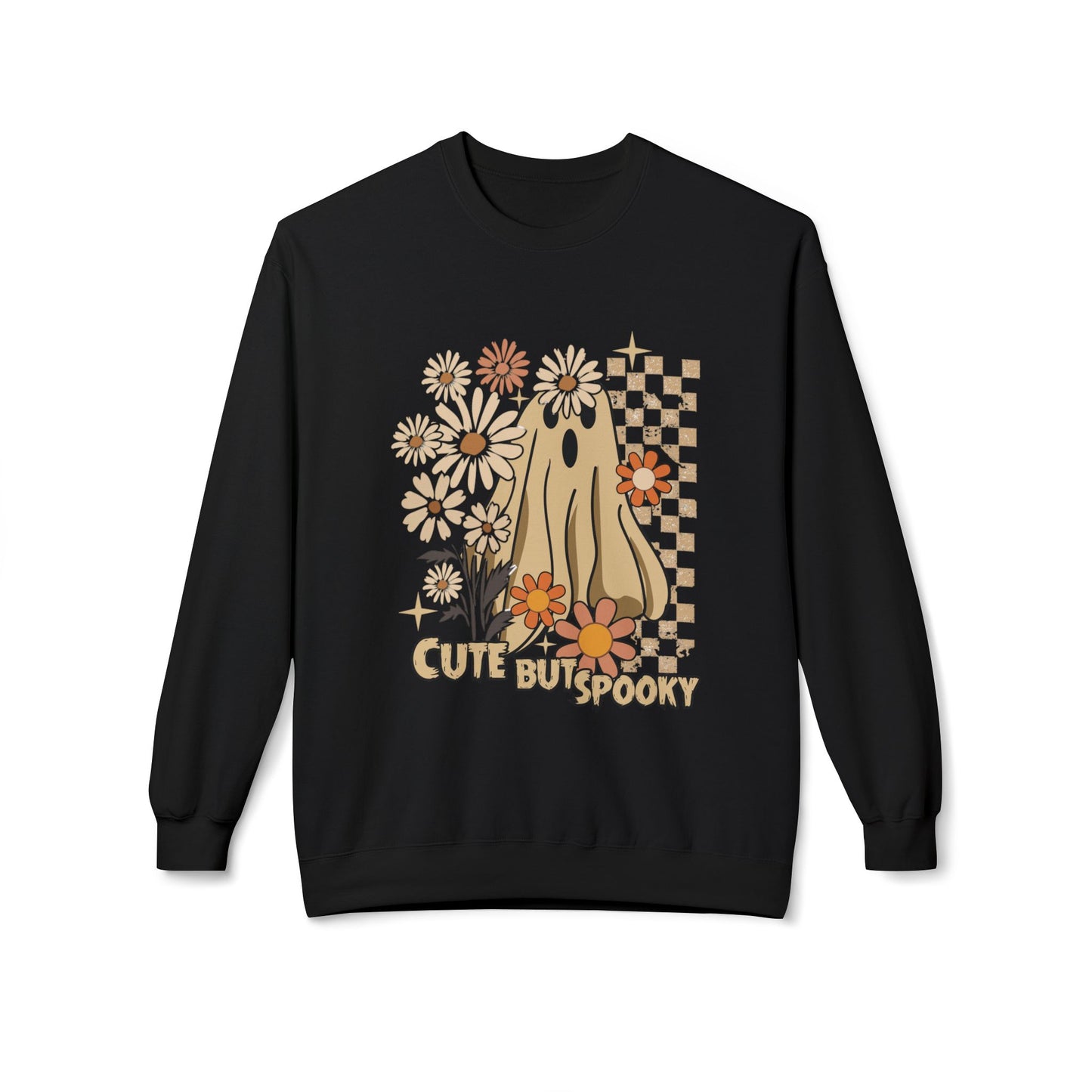 Cute But Spooky Ghost Crewneck Sweatshirt, Halloween Hoodie, Cozy Sweatshirt, Gift for Her, Fall Apparel, Autumn Fashion