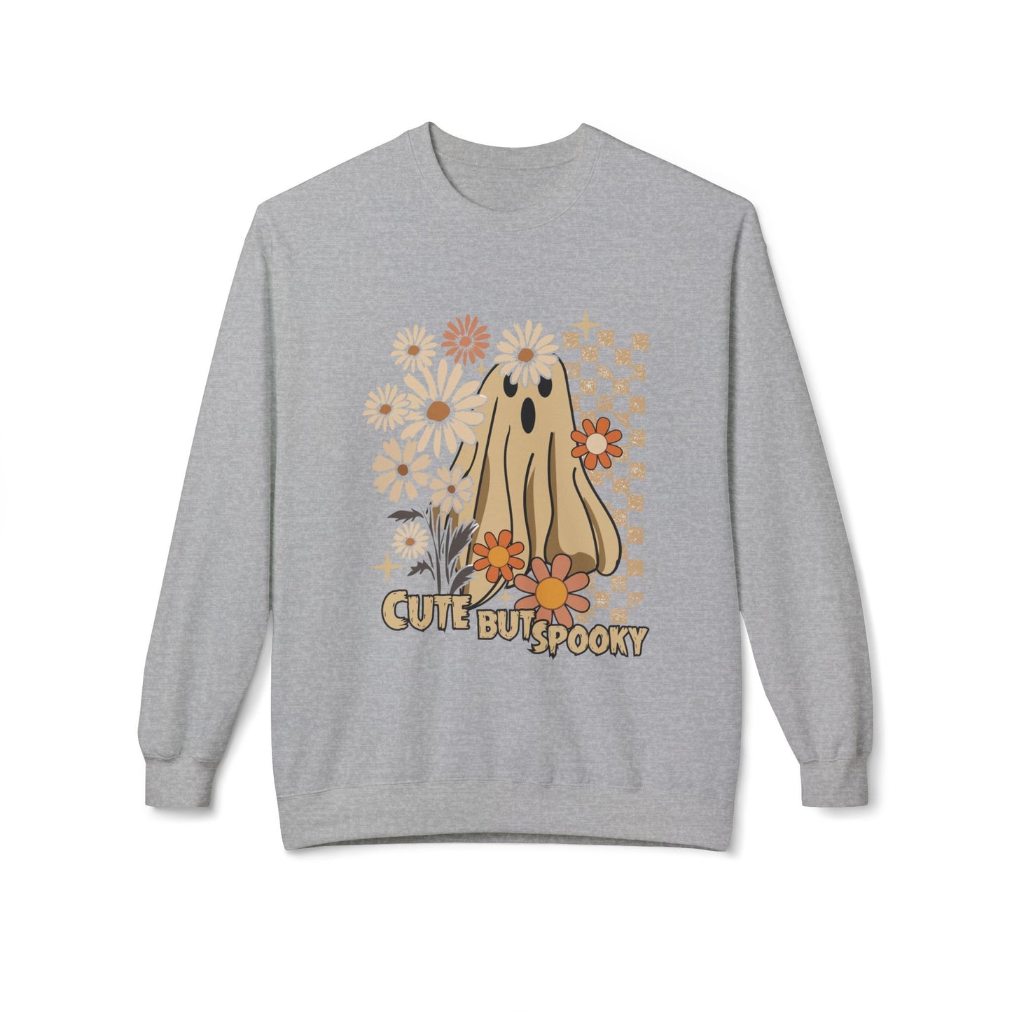 Cute But Spooky Ghost Crewneck Sweatshirt, Halloween Hoodie, Cozy Sweatshirt, Gift for Her, Fall Apparel, Autumn Fashion