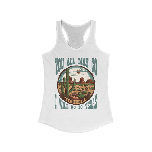 Texas Bound Graphic Tank Top, Inspirational Gift, Summer Apparel, Road Trip Style, Casual Wear, Women's Racerback Top