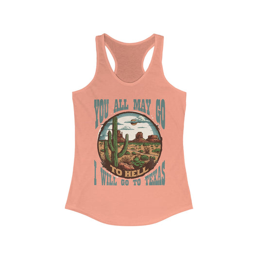 Texas Bound Graphic Tank Top, Inspirational Gift, Summer Apparel, Road Trip Style, Casual Wear, Women's Racerback Top