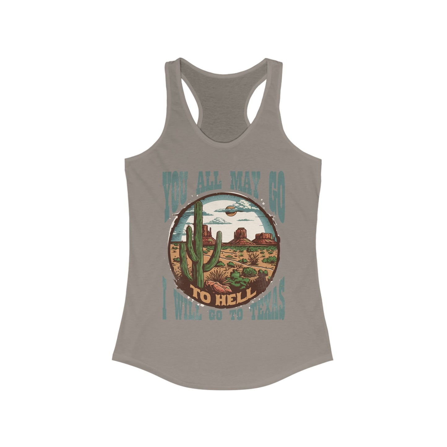 Texas Bound Graphic Tank Top, Inspirational Gift, Summer Apparel, Road Trip Style, Casual Wear, Women's Racerback Top