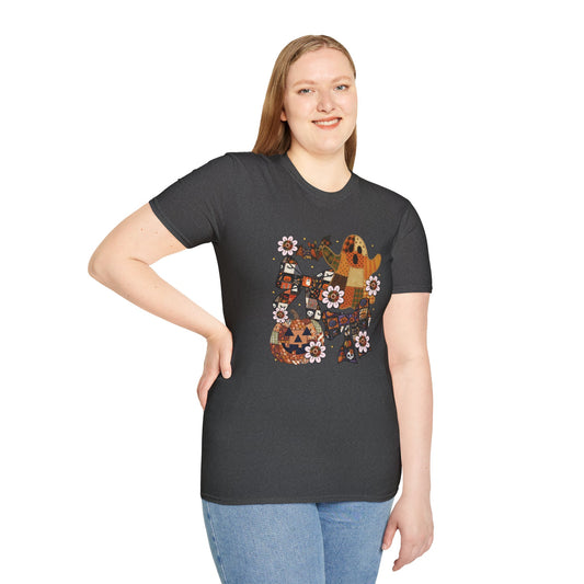 Fall Halloween Patchwork Tee Unisex T-Shirt