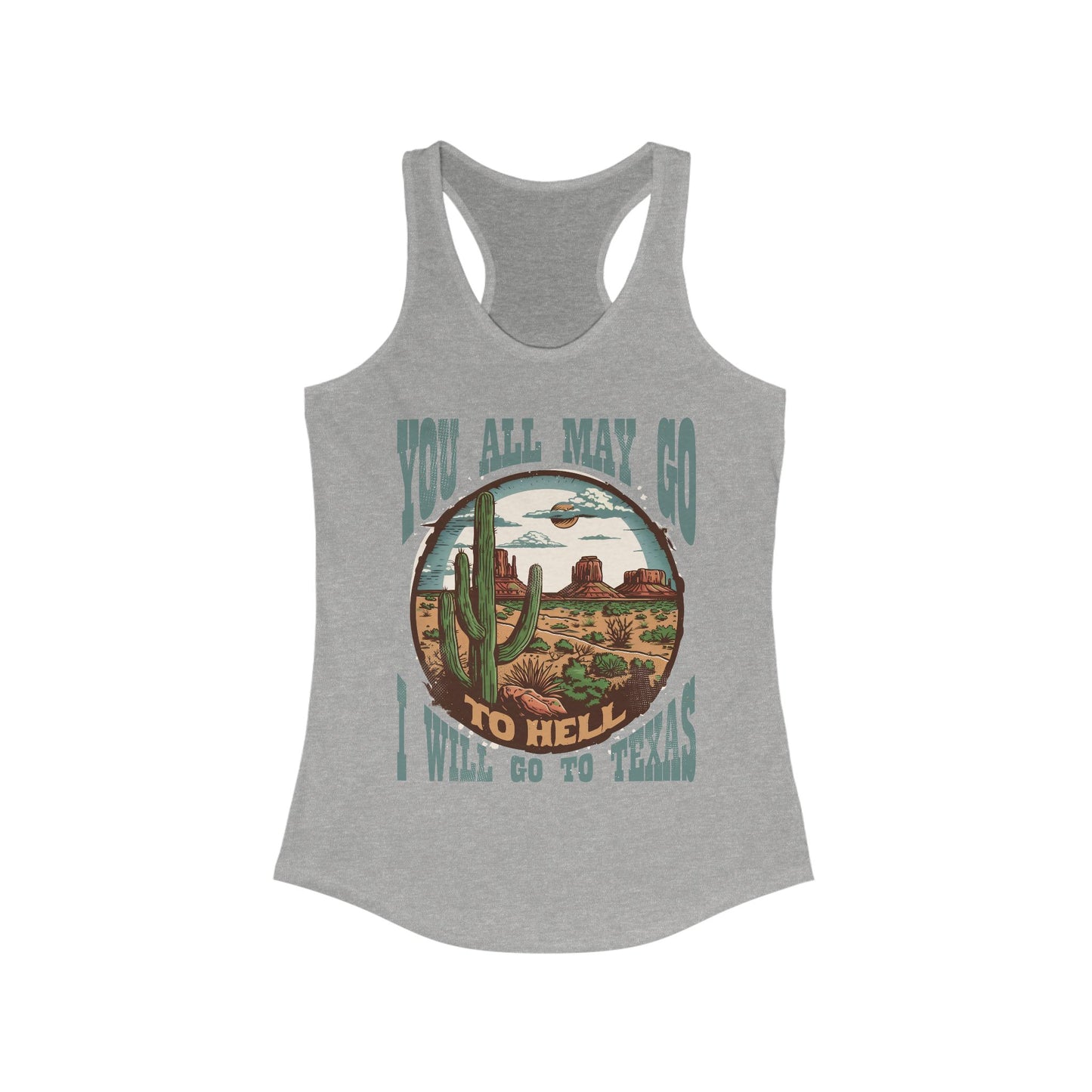 Texas Bound Graphic Tank Top, Inspirational Gift, Summer Apparel, Road Trip Style, Casual Wear, Women's Racerback Top