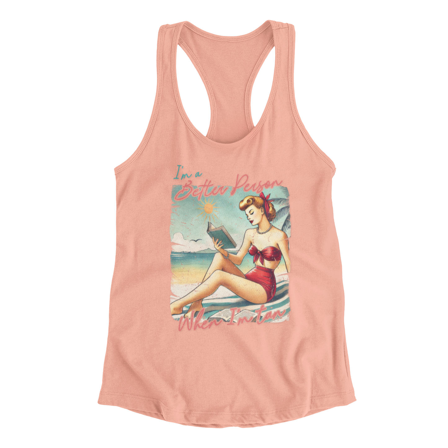 Vintage Beach Theme Racerback Tank Top