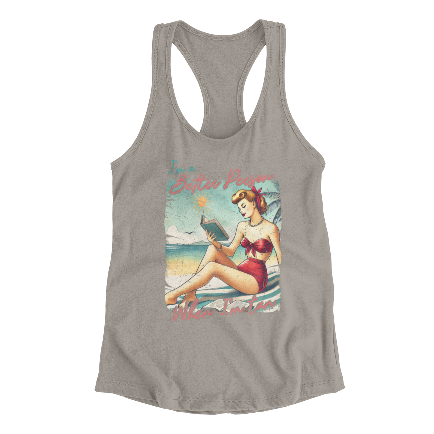 Vintage Beach Theme Racerback Tank Top