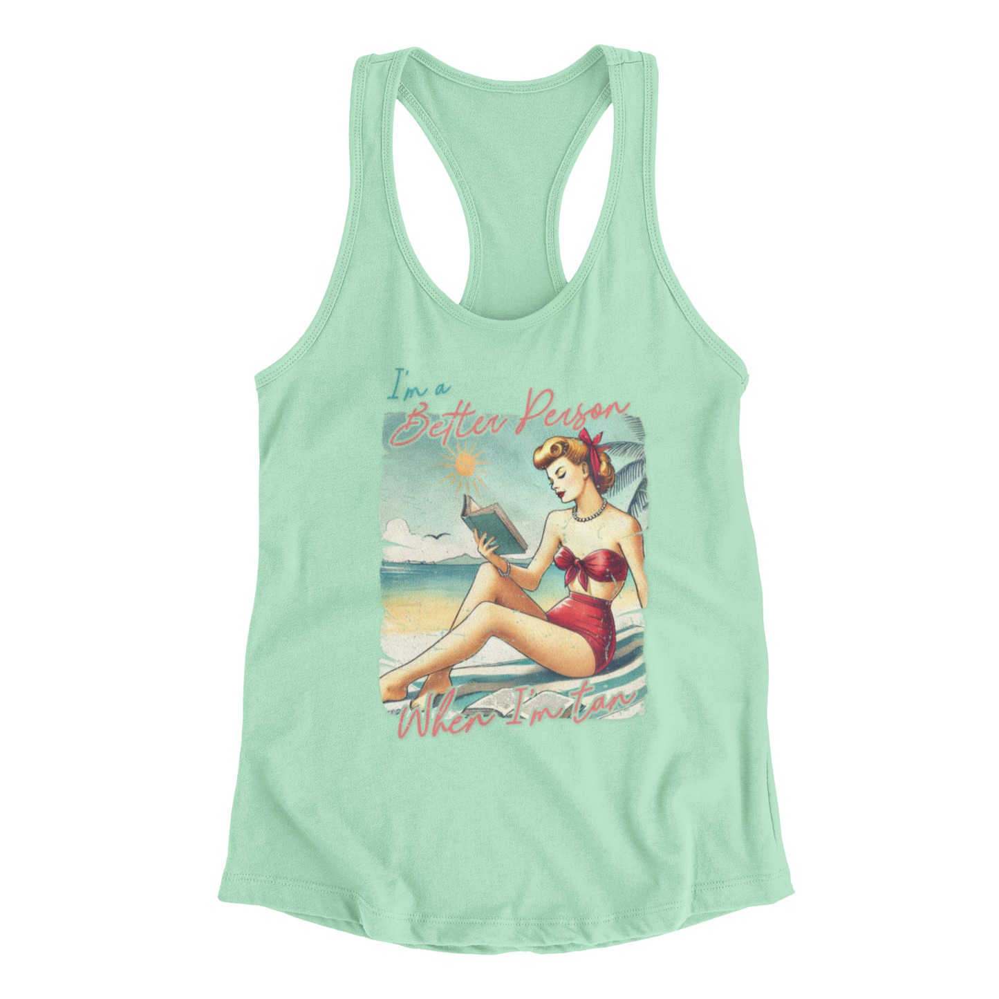 Vintage Beach Theme Racerback Tank Top