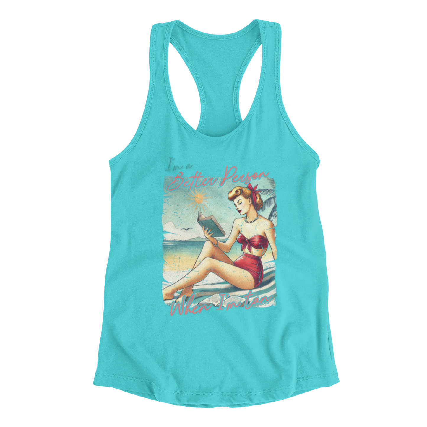 Vintage Beach Theme Racerback Tank Top