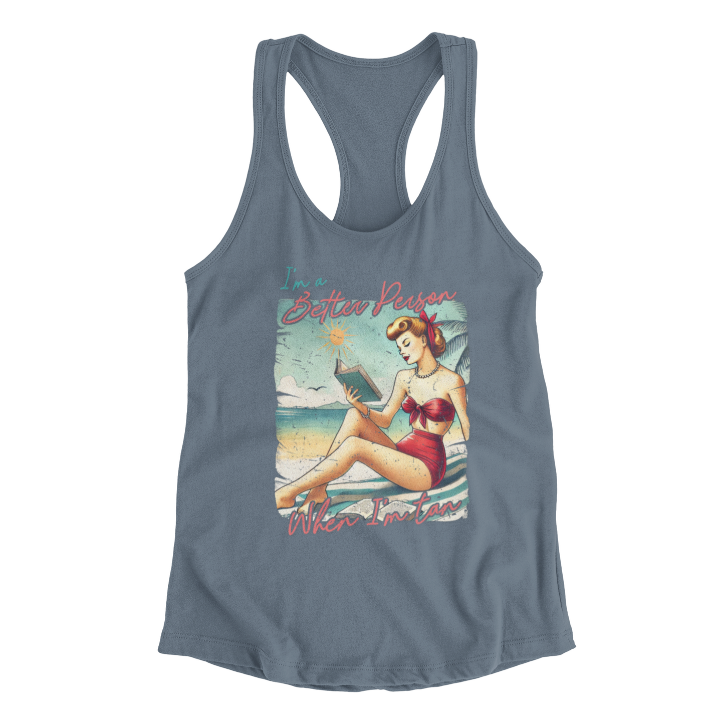 Vintage Beach Theme Racerback Tank Top