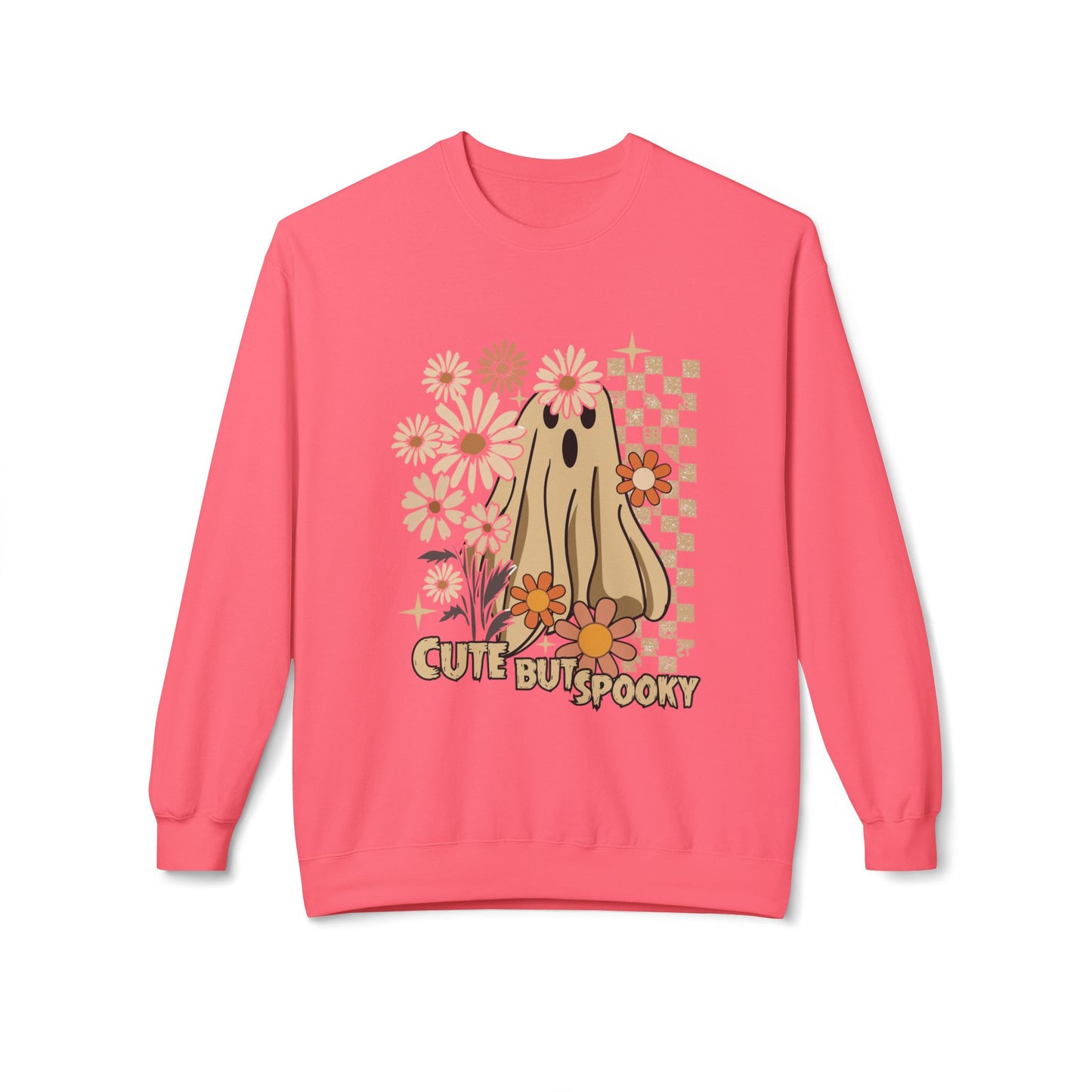 Cute But Spooky Ghost Crewneck Sweatshirt, Halloween Hoodie, Cozy Sweatshirt, Gift for Her, Fall Apparel, Autumn Fashion