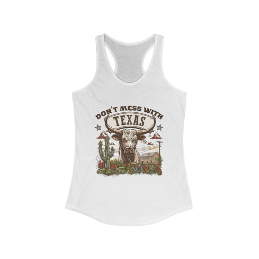 Don't Mess With Texas Racerback Tank, Texas Pride Top, Western Apparel, Summer Casual Wear, Gift for Texan Women, Country Music Festivals