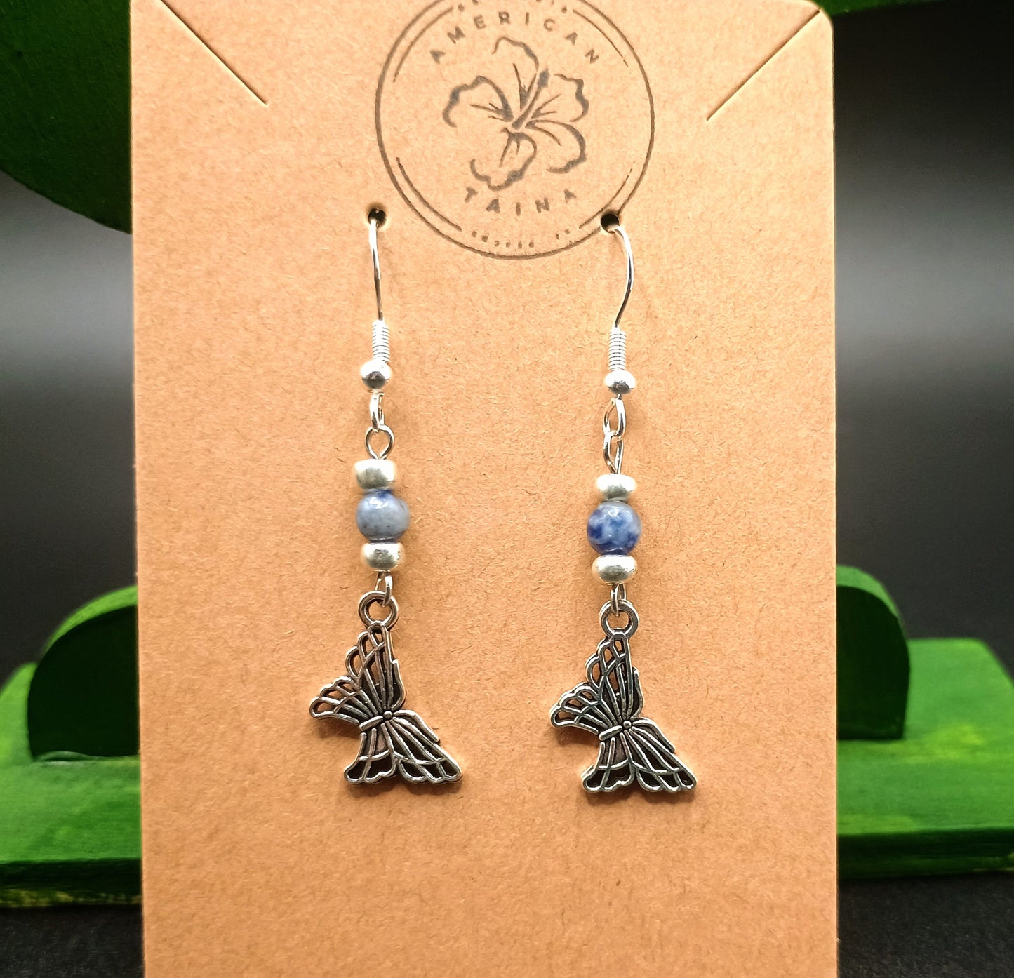 Small dangle butterfly earrings