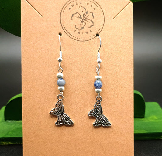 Small dangle butterfly earrings