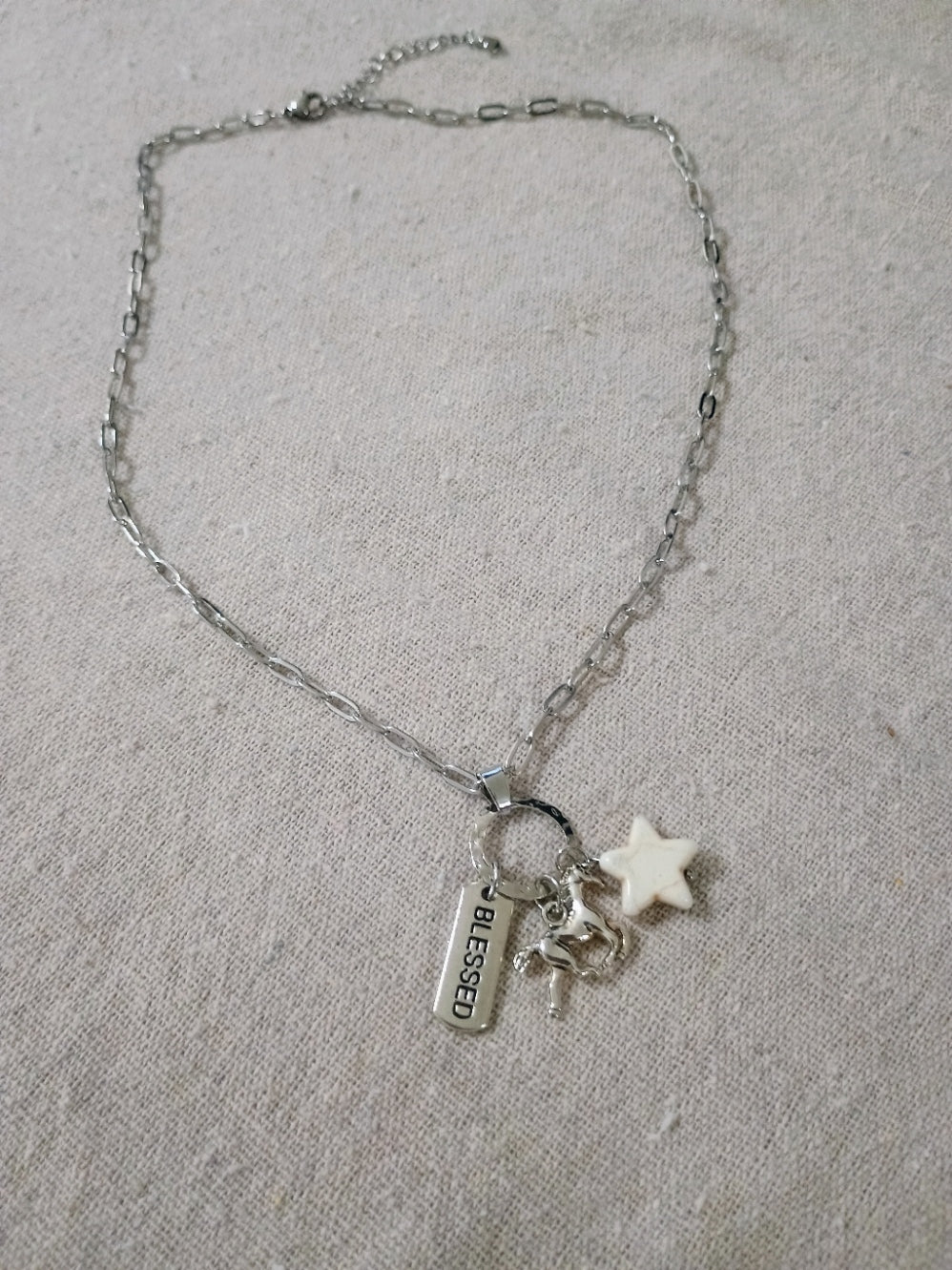 paperclip chain charm neckleace
