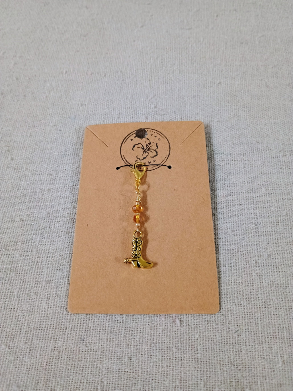 Amber Cowboy Boot Clip-On Charm