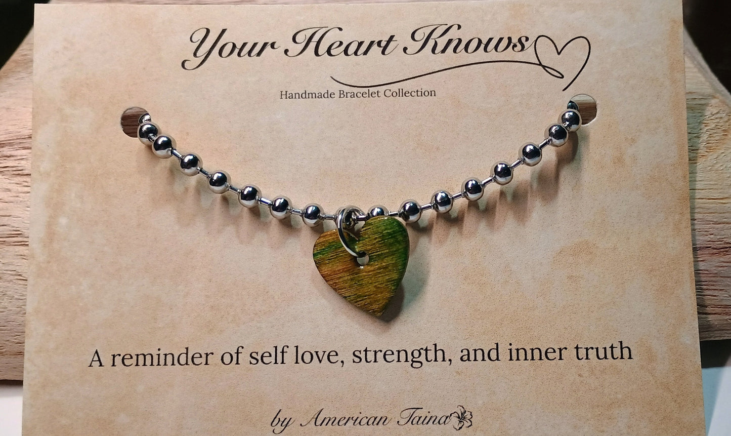 Your Heart Knows Bracelet- A reminder of love, strength, and inner truth - American Taina Crafts 