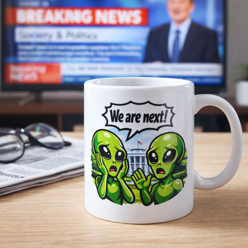 We Are Next Alien Mug - Funny Ceramic Coffee Mug
