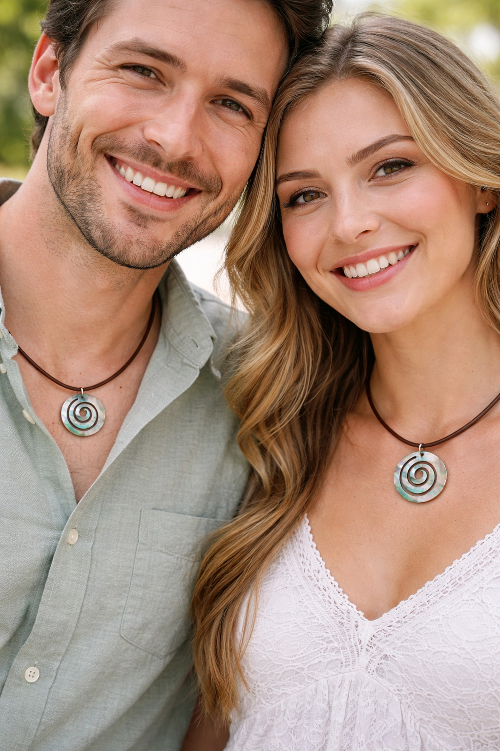 Abalone Spiral Shell Necklace - Genuine Leather Cord | Beach Jewelry