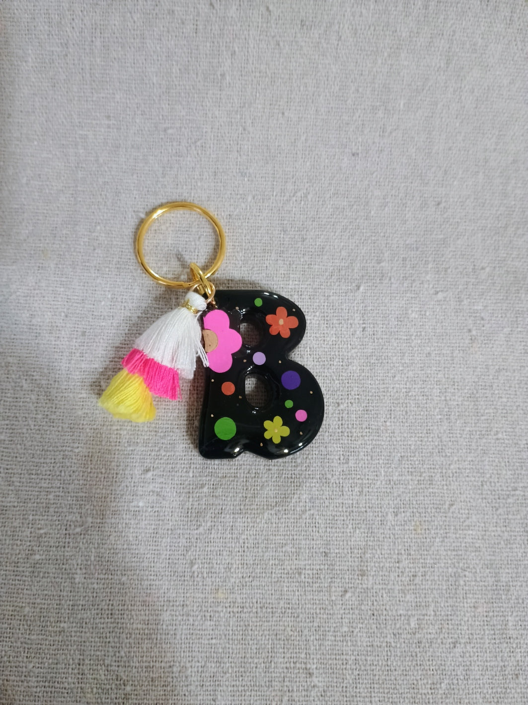 Retro Initial Keychain