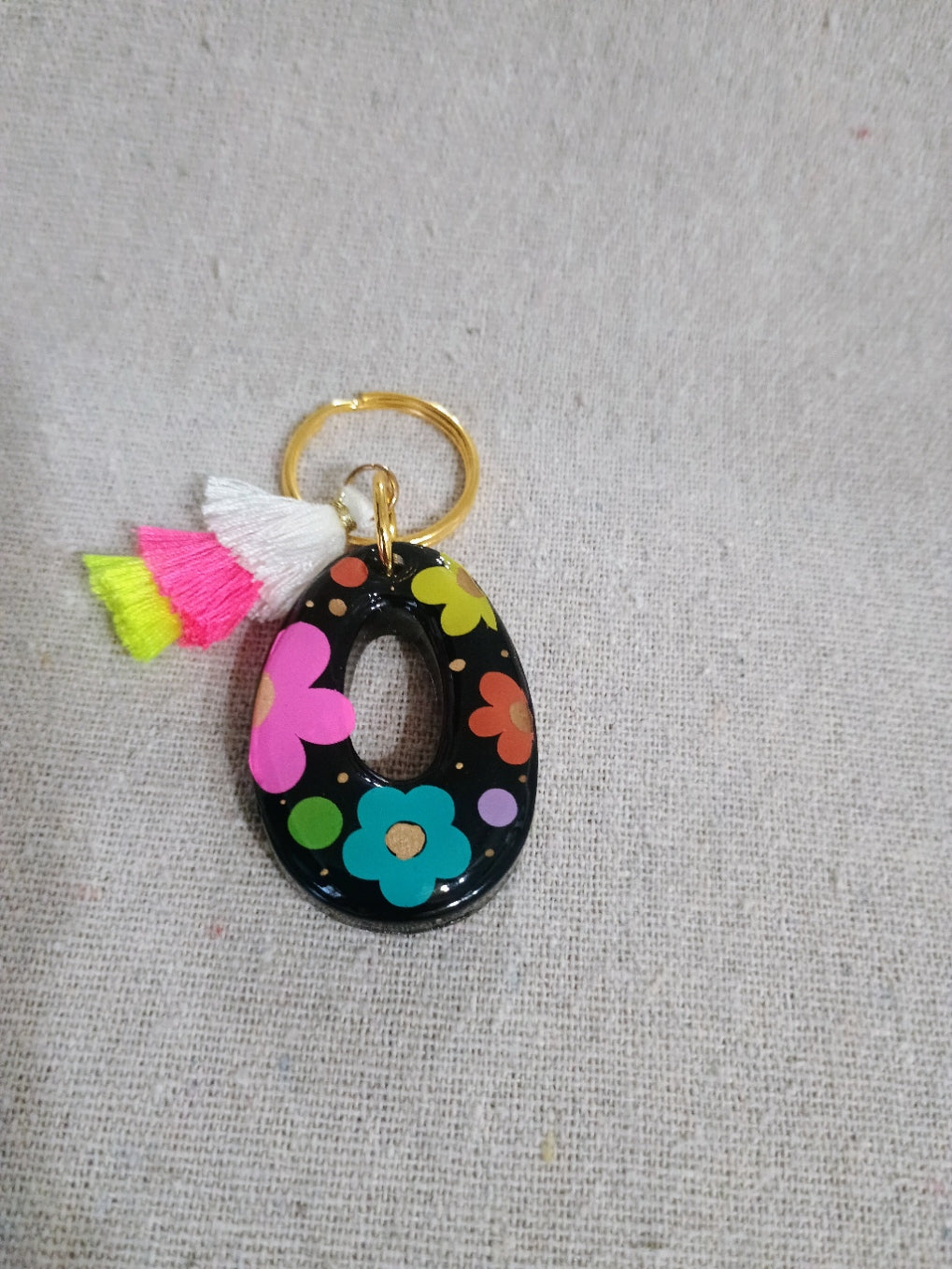 Retro Initial Keychain