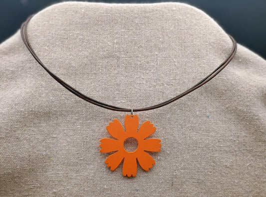 Orange Daisy Necklace