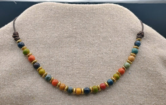 Colorful Porcelain Beads Necklace