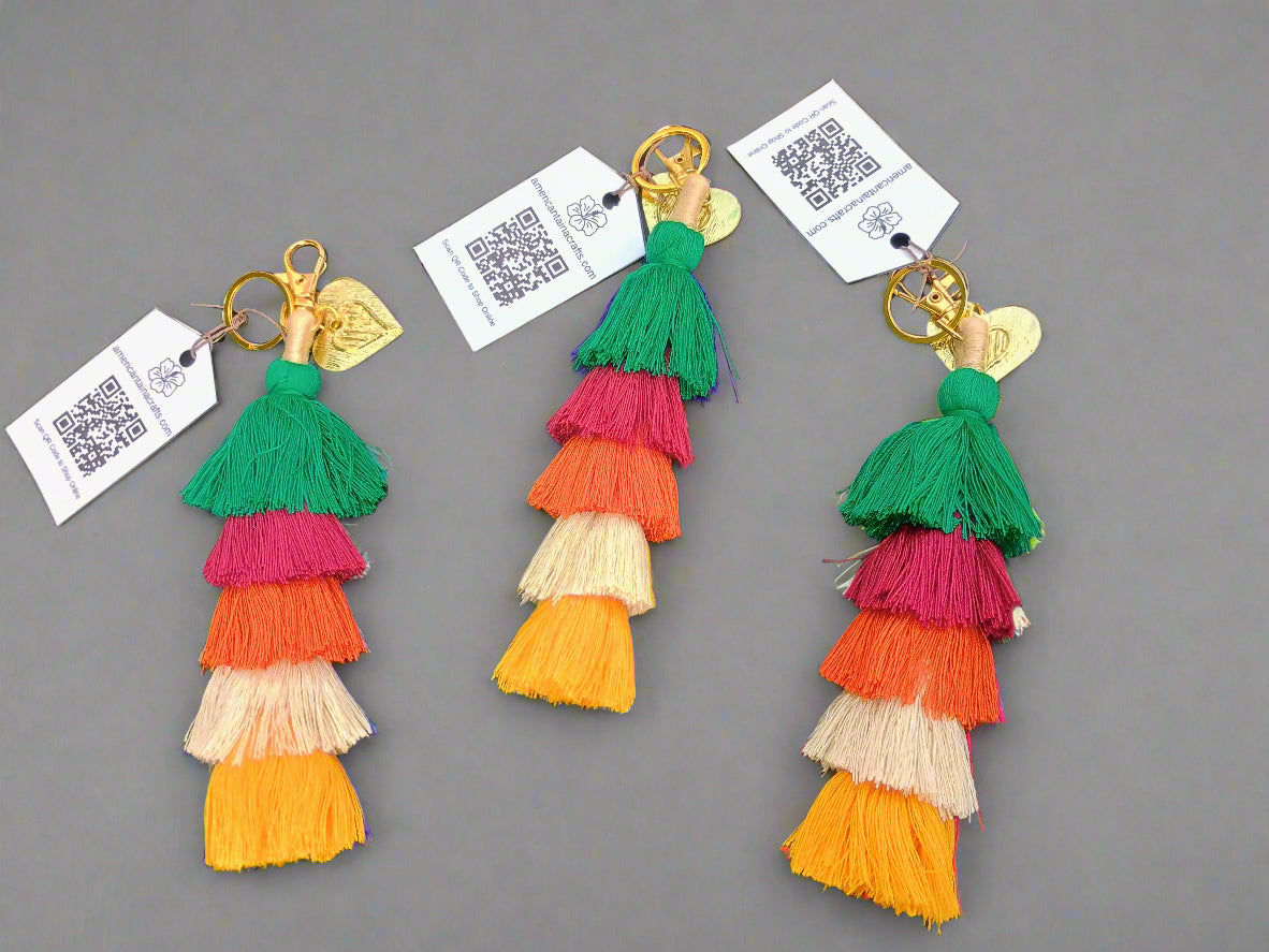 Colorful Long Tassel Keychain