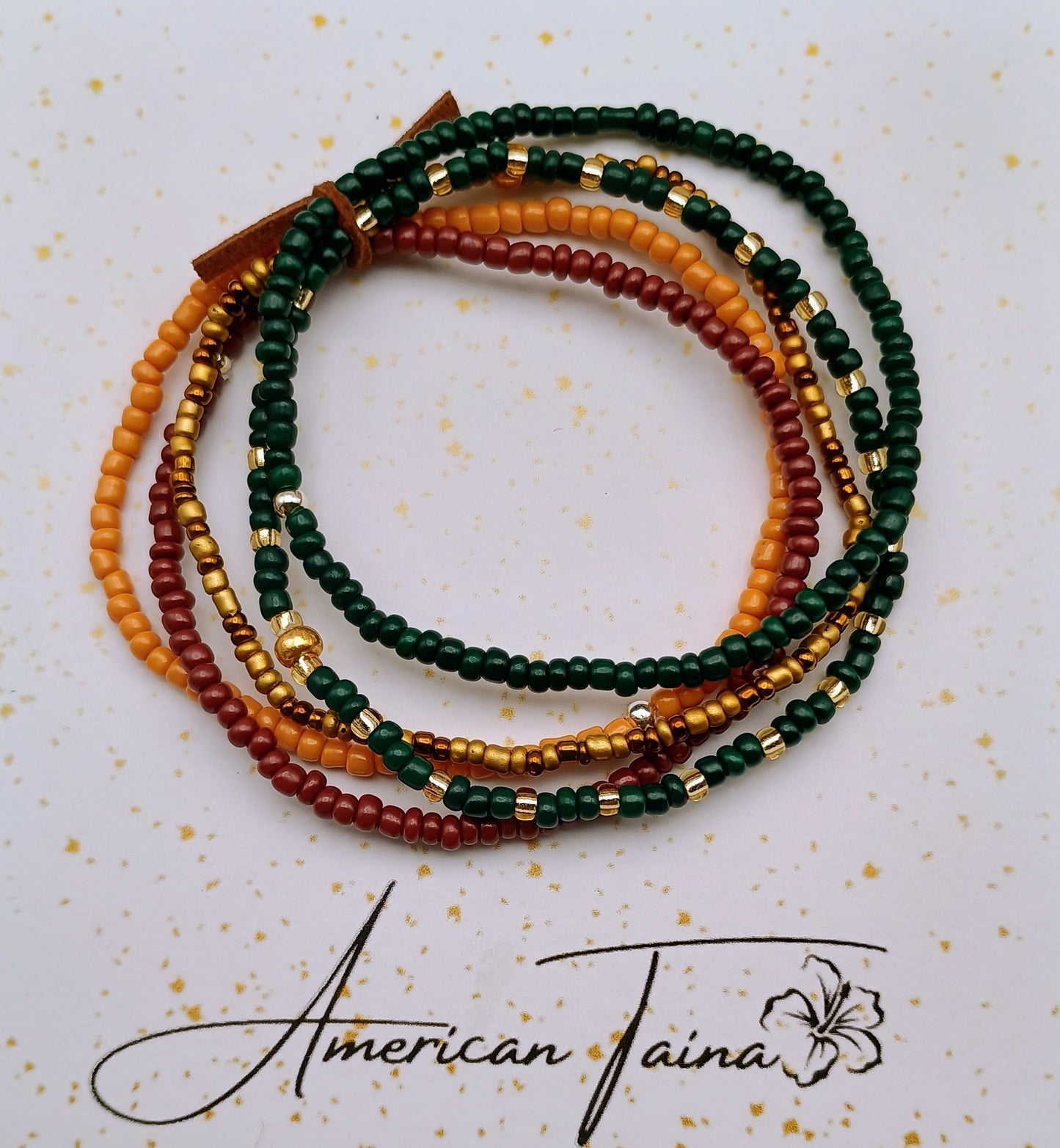 Golden Earth" Beaded Bracelet Set