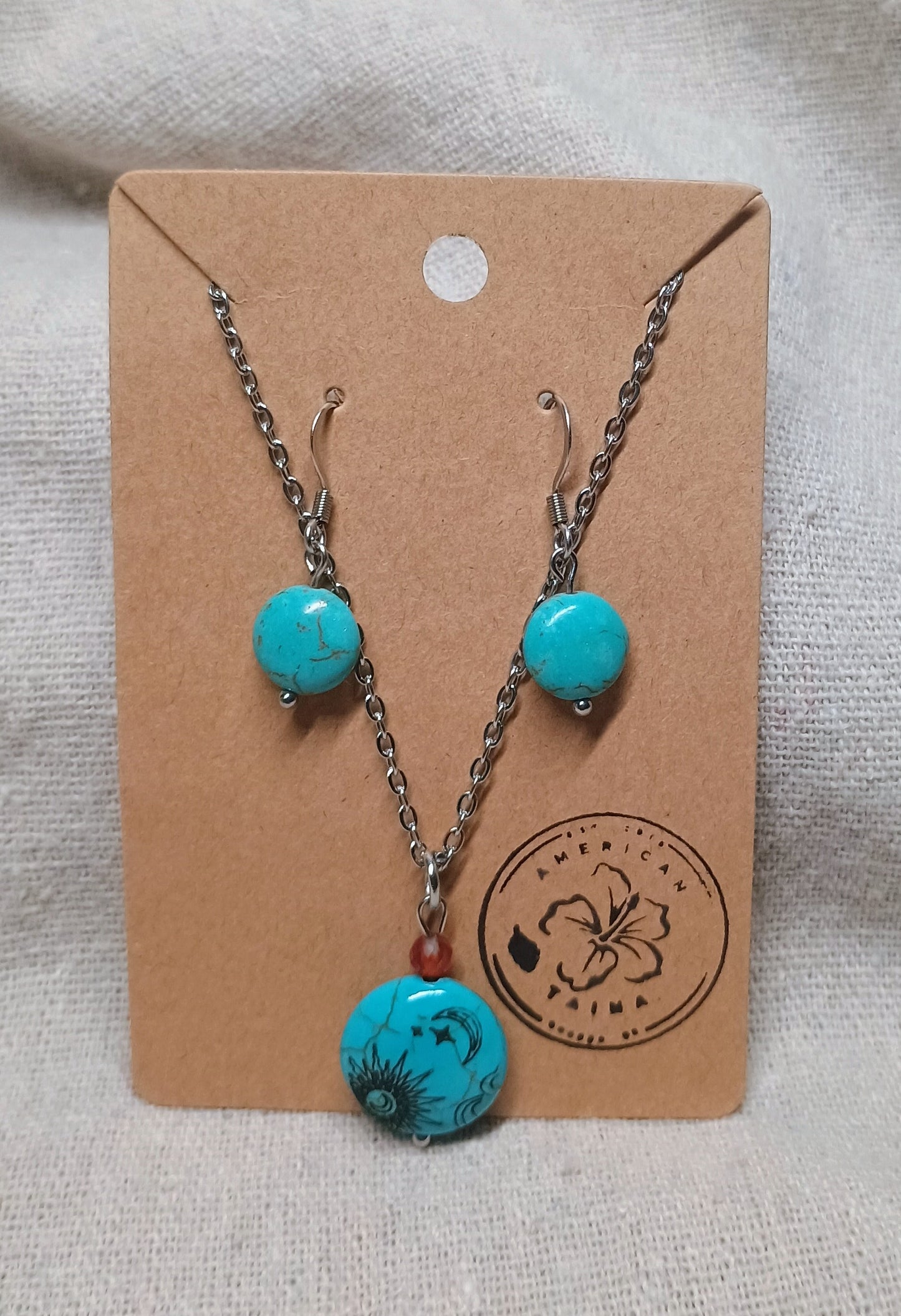 Moon & Sun Turquoise Necklace Set