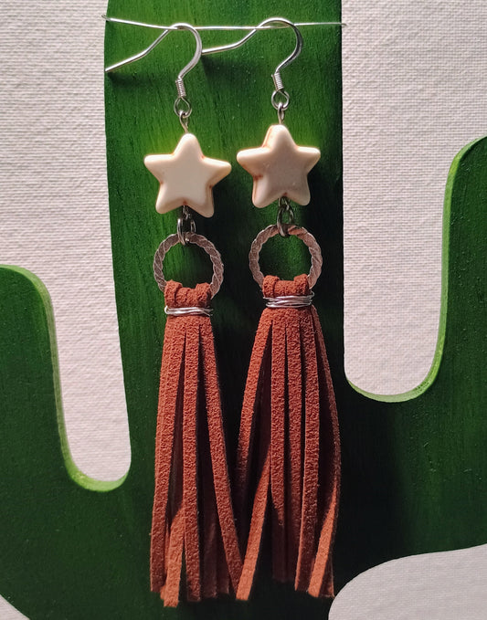 Star fringe earrings