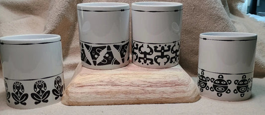Taíno Petroglyph Mug Set - Puerto Rican Heritage Coffee Mugs - American Taina Crafts 
