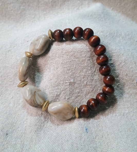 Stone & Wood Bracelet - Tierra & Madera | American Taína - American Taina Crafts 